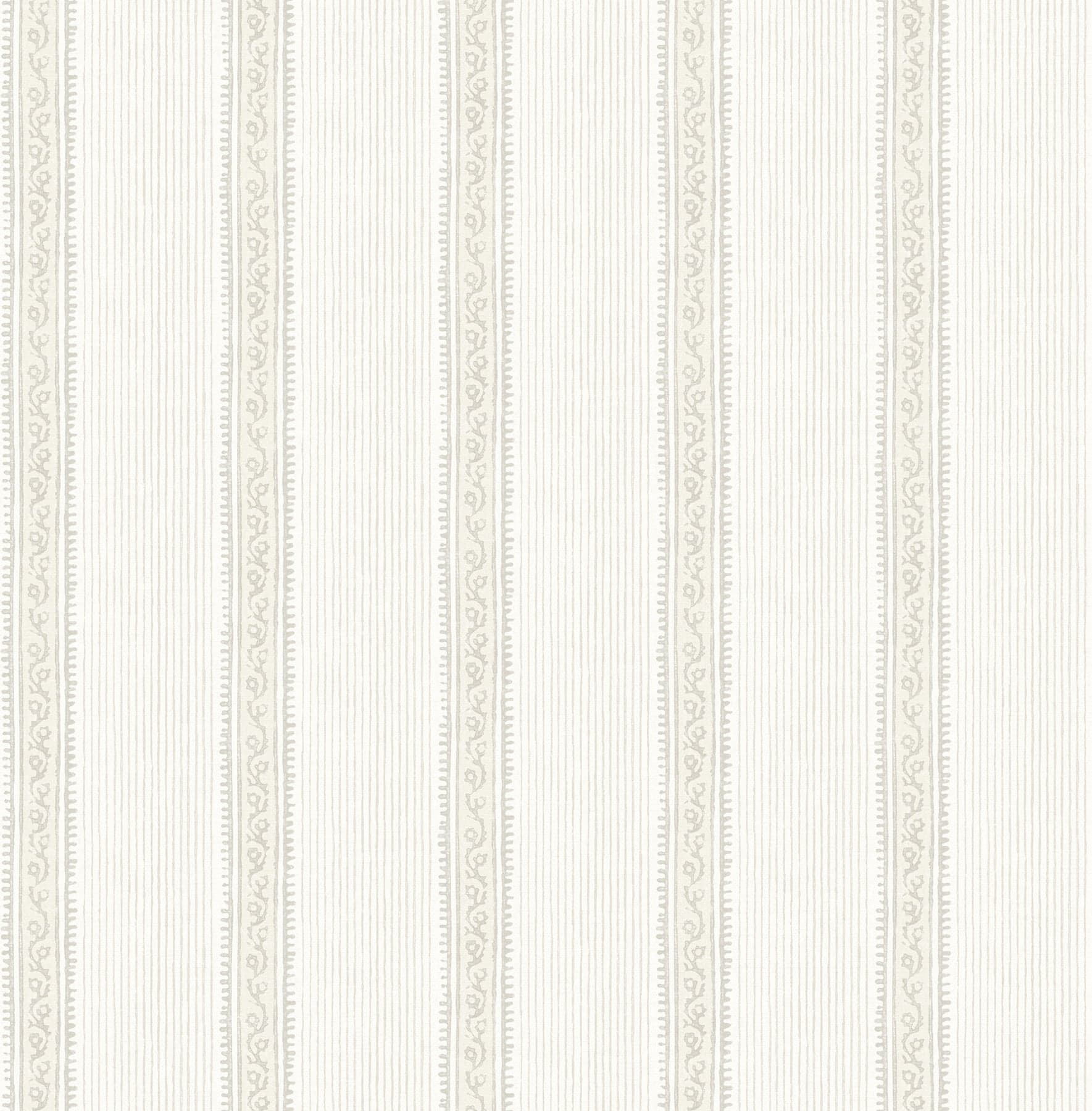 Chesapeake Mandevilla Vine Stripe Beige Wallpaper