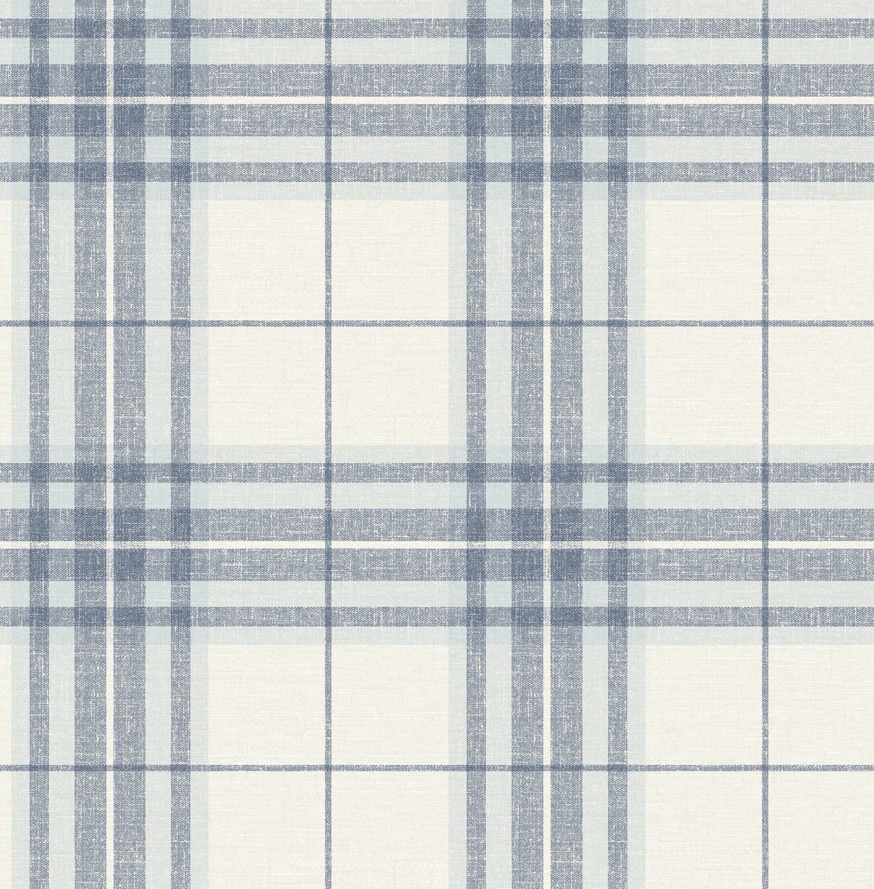 Chesapeake Cabin Check Plaid Blue Wallpaper