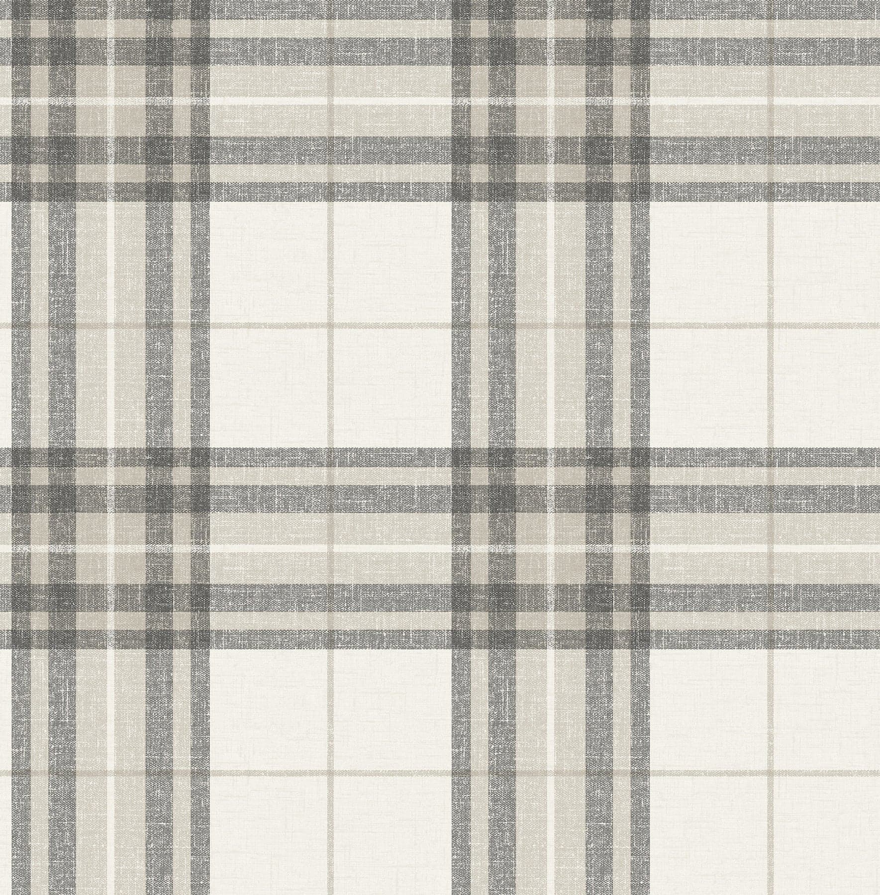 Chesapeake Cabin Check Plaid Charcoal Wallpaper
