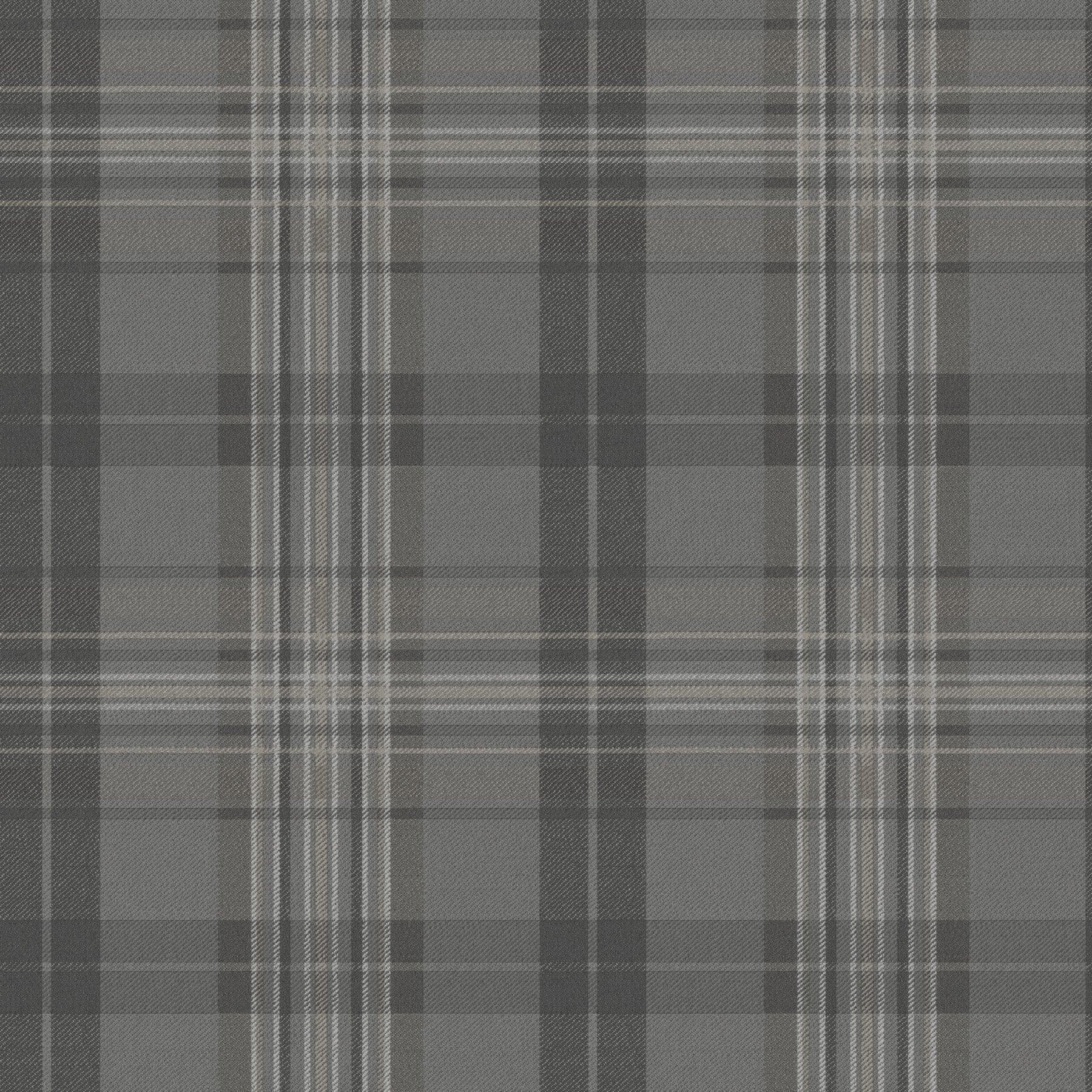 Chesapeake Austin Plaid Charcoal and Cream Wallpaper
