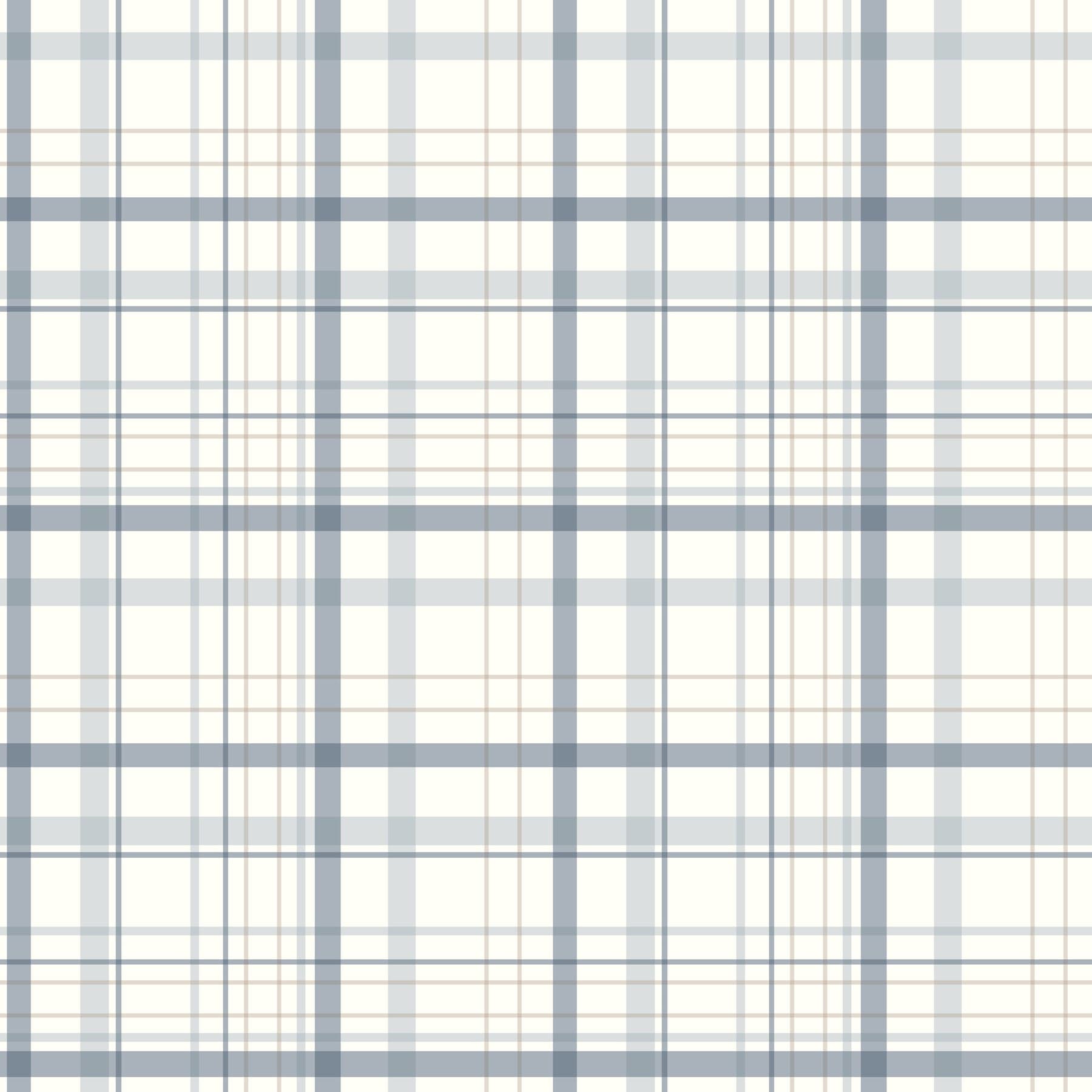 Chesapeake Burgess Plaid Blue Wallpaper