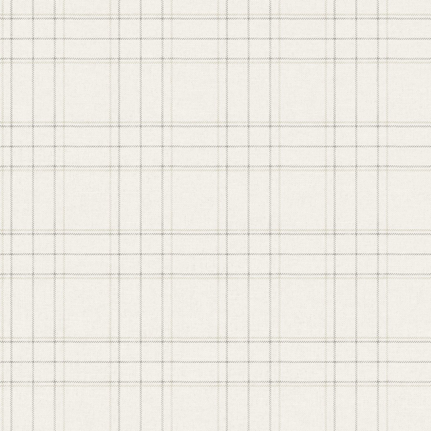 Chesapeake Fox Hollow Dashed Plaid Ivory Wallpaper