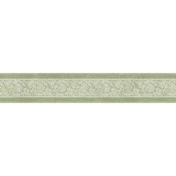 Carved Floral Green Trim Wall Border