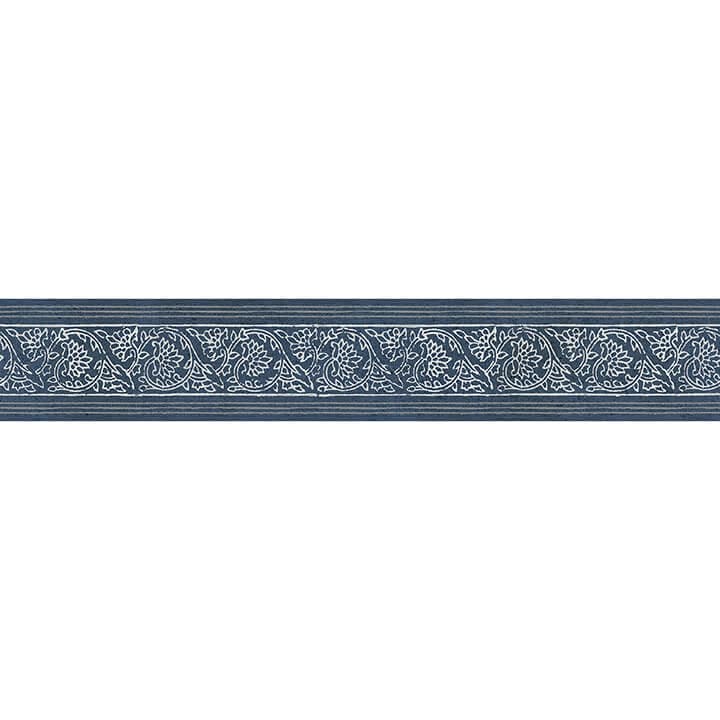 Carved Floral Blue Trim Wall Border