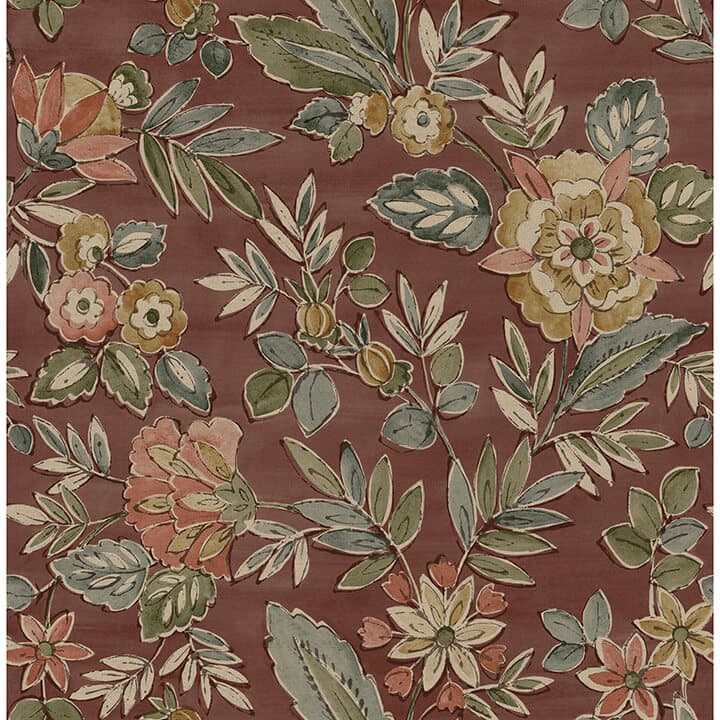 Begonia Red Floral Trail Wallpaper