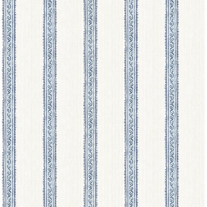 Mandevilla Blue Vine Stripe Wallpaper