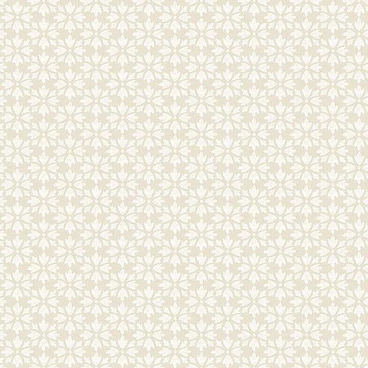 Phlox Khaki Floral Stamp Wallpaper