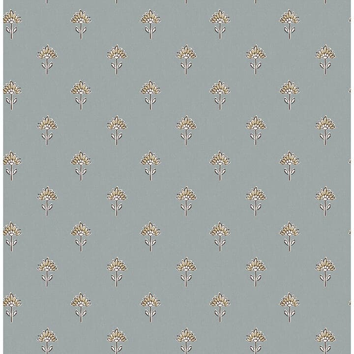 Surdiva Denim Floral Fan Wallpaper