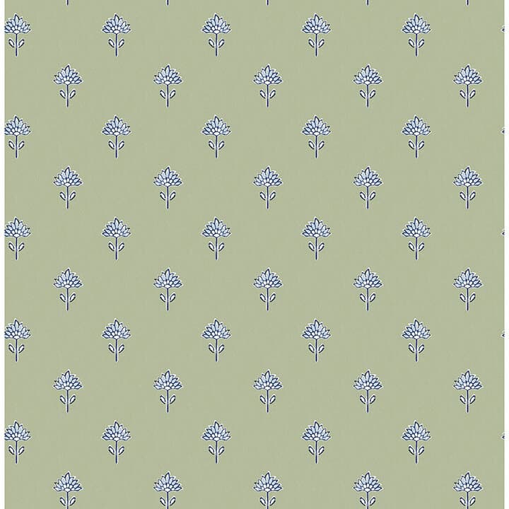 Surdiva Green Floral Fan Wallpaper