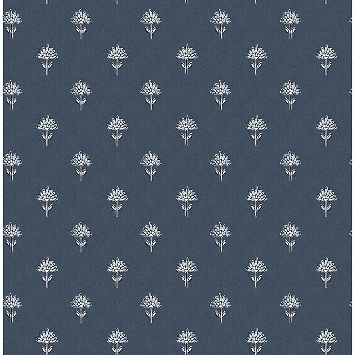 Surdiva Indigo Floral Fan Wallpaper