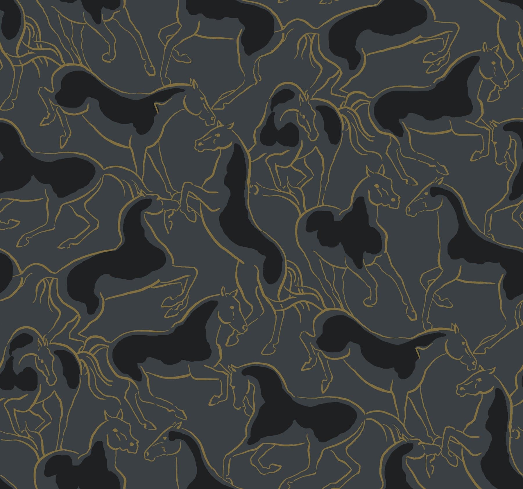 Ronald Redding Dressage Stallions Gold Wallpaper