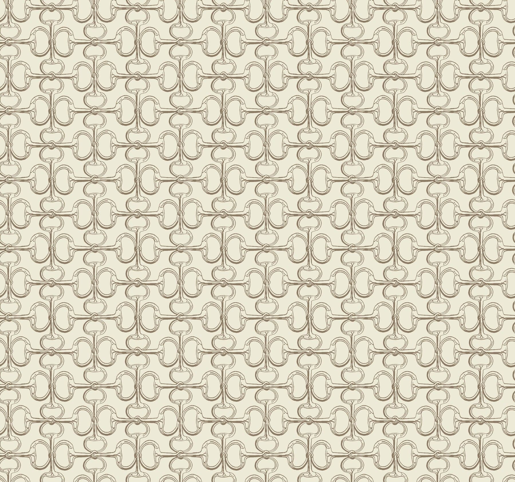 Ronald Redding Polo Horse Bits Beige Wallpaper