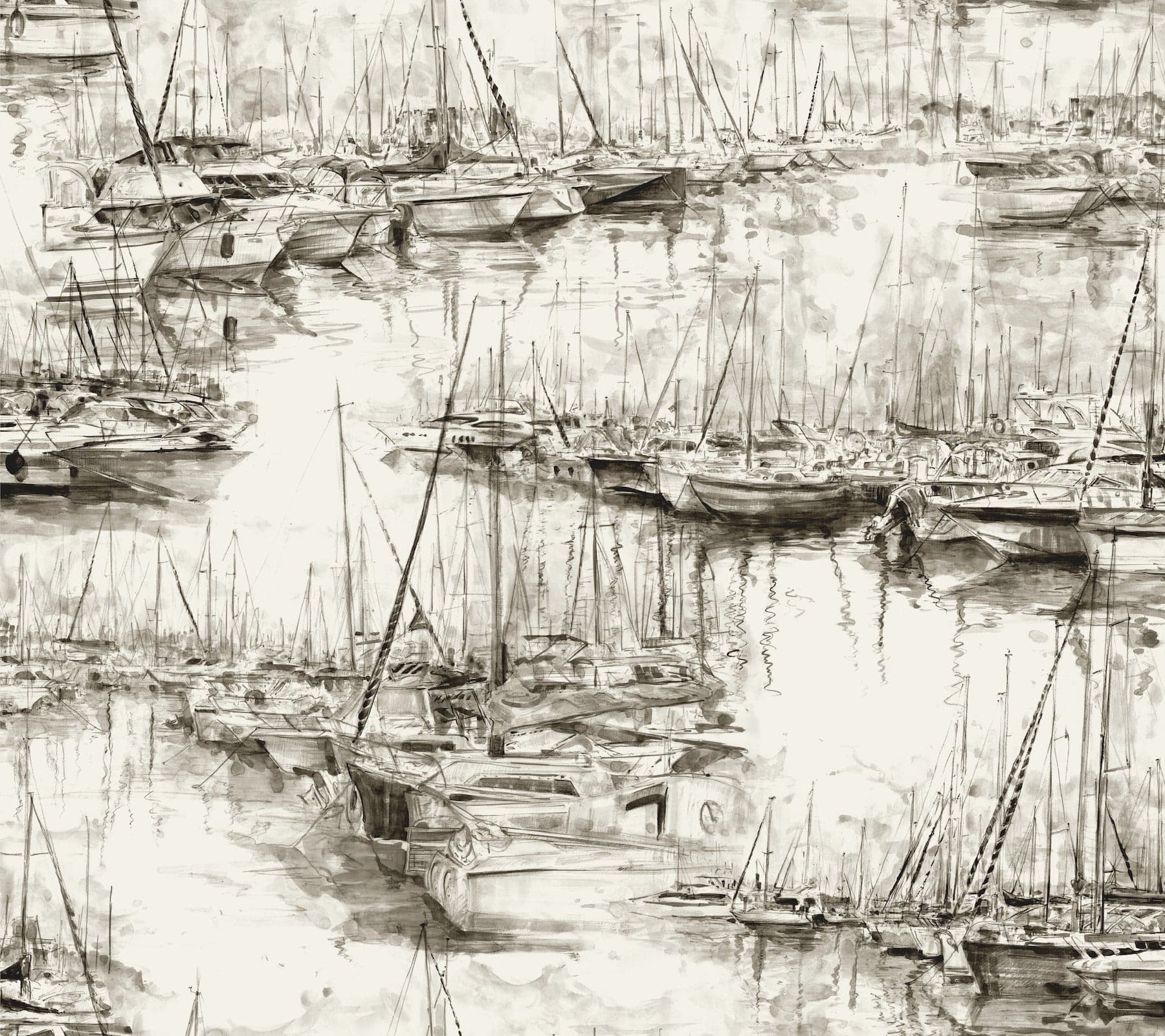 Ronald Redding Yacht Club Scenic Taupe Wallpaper