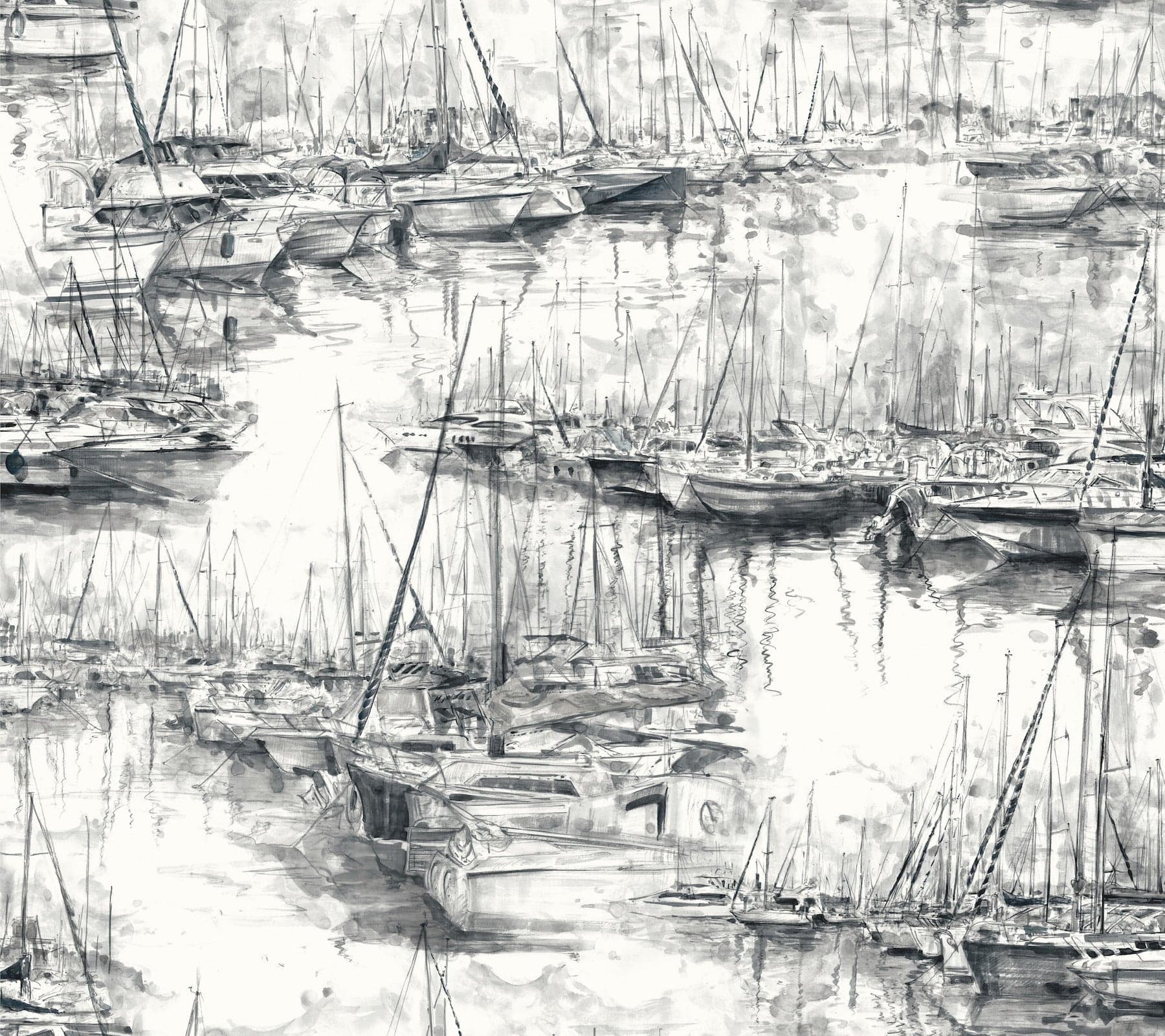 Ronald Redding Yacht Club Scenic Charcoal Wallpaper