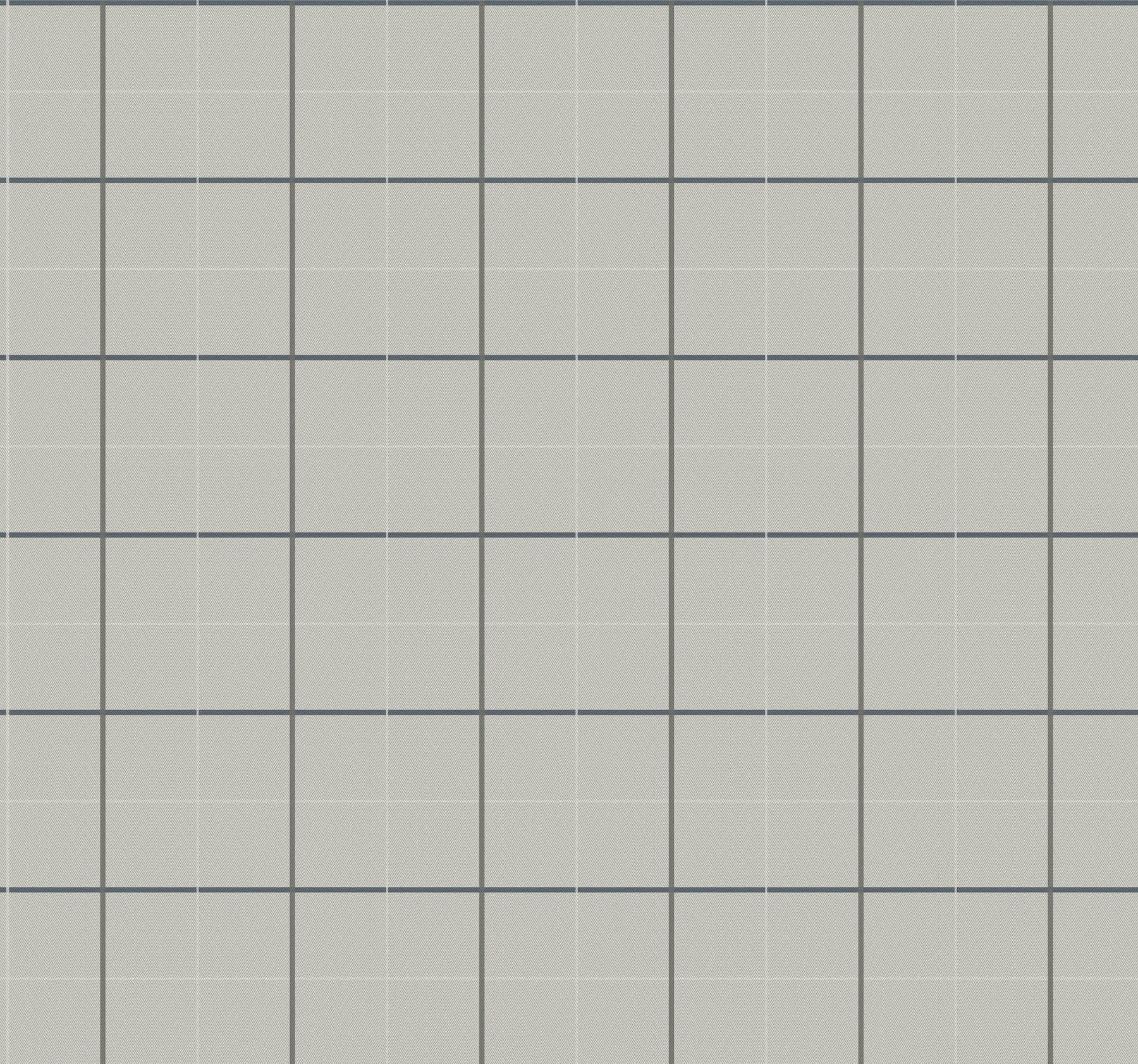 Ronald Redding Tattersall Plaid Grey Wallpaper