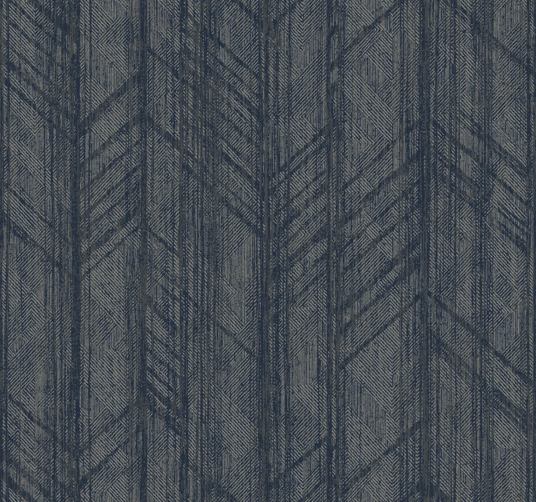 Ronald Redding Winthrop Geometric Navy Wallpaper