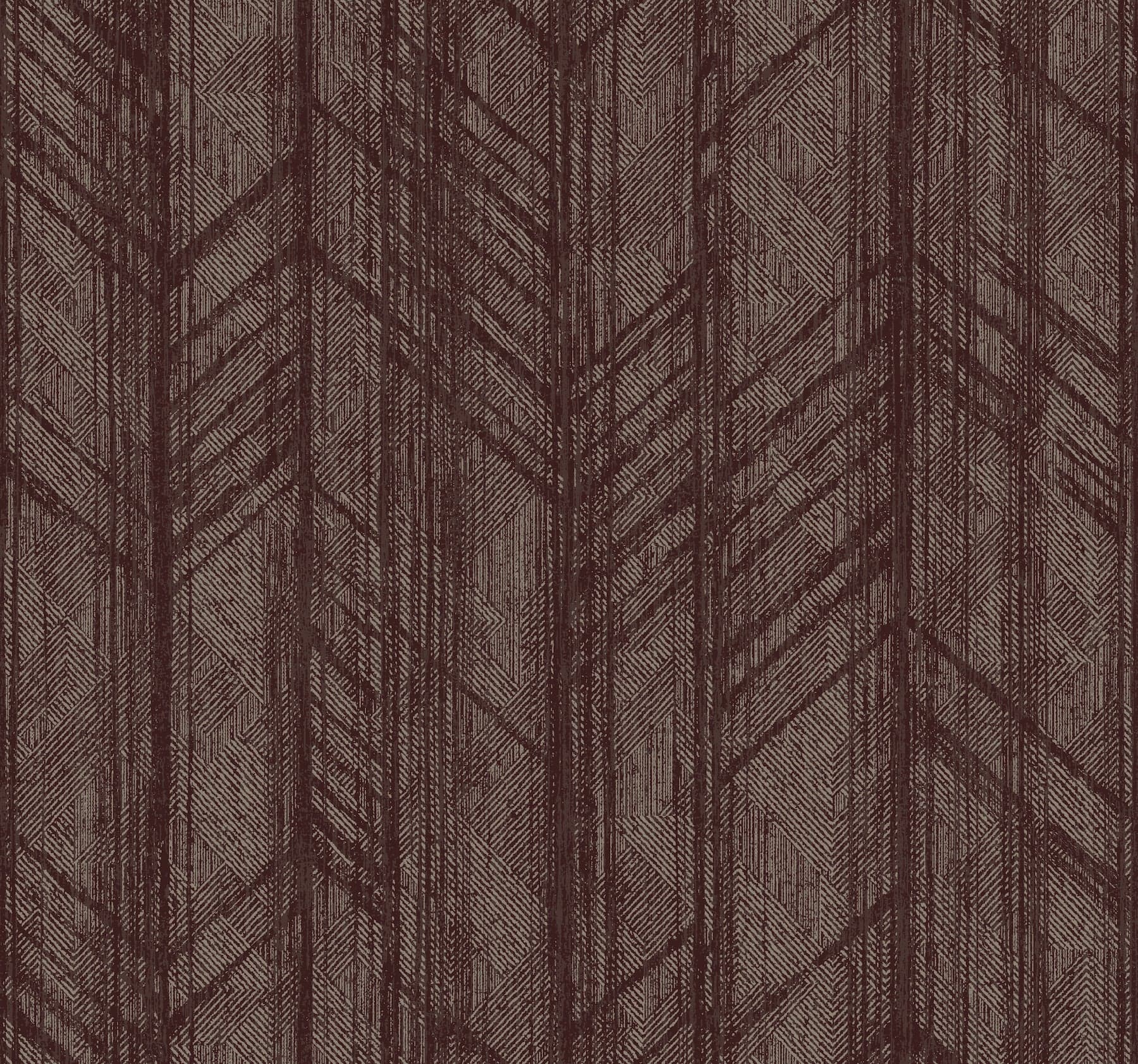 Ronald Redding Winthrop Geometric Merlot Wallpaper