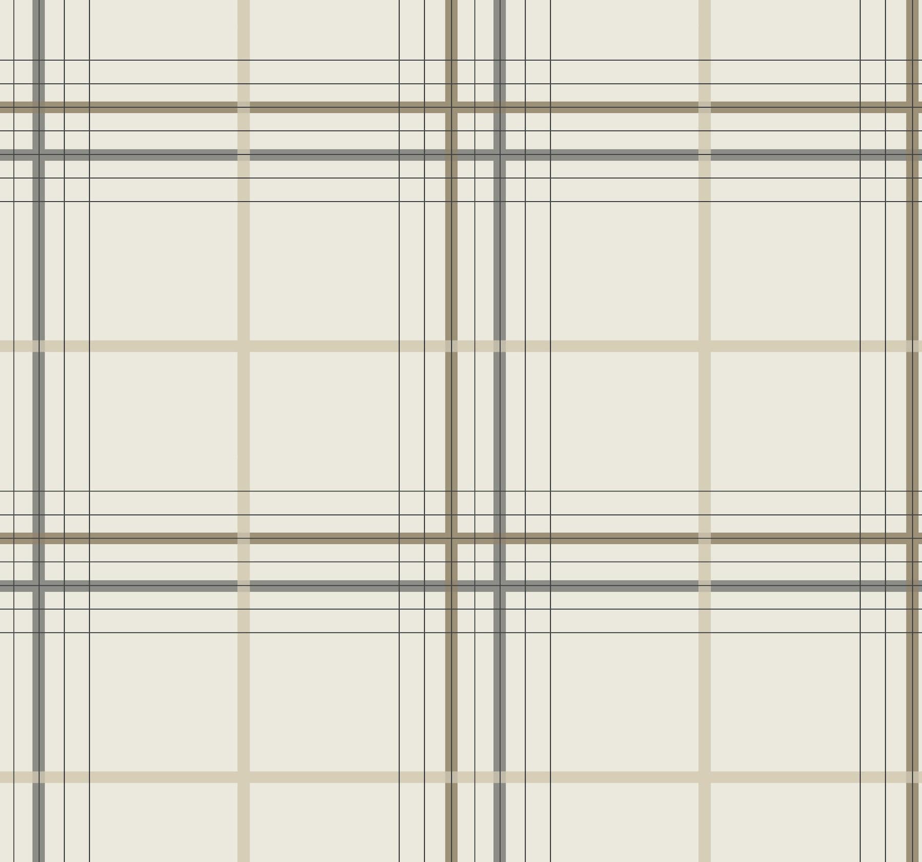 Ronald Redding Lakeside Plaid Tailored Beige Wallpaper