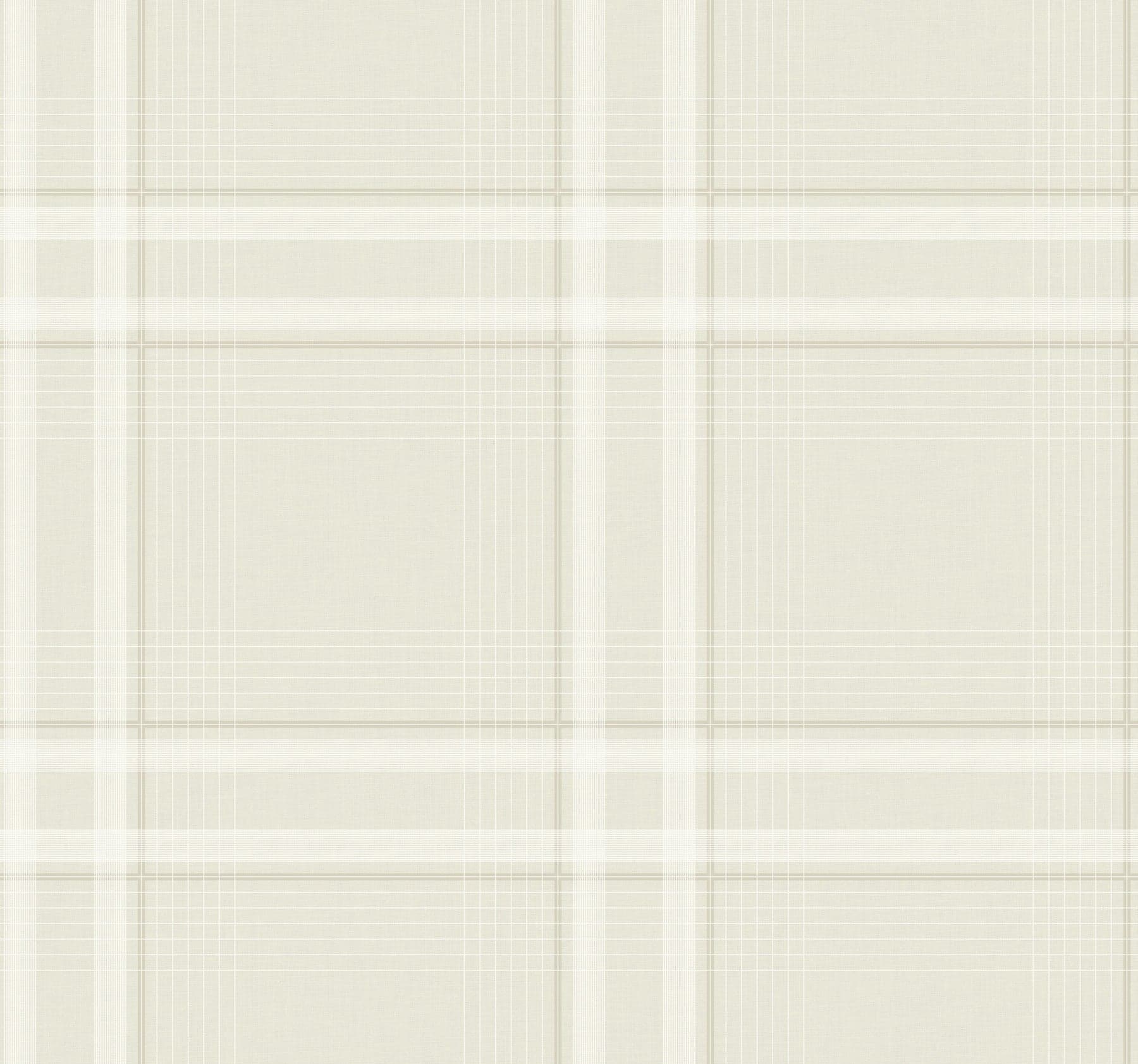 Ronald Redding Country Club Plaid Faux Linen Dove Wallpaper