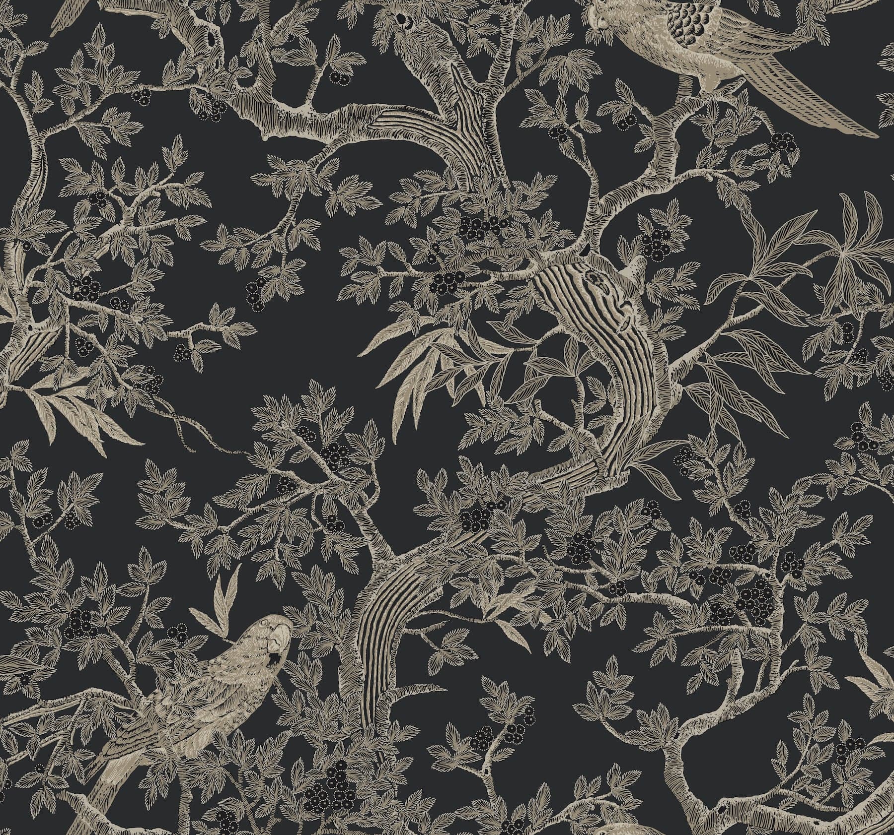 Ronald Redding Regal Ridge Trailing Tree Black Wallpaper