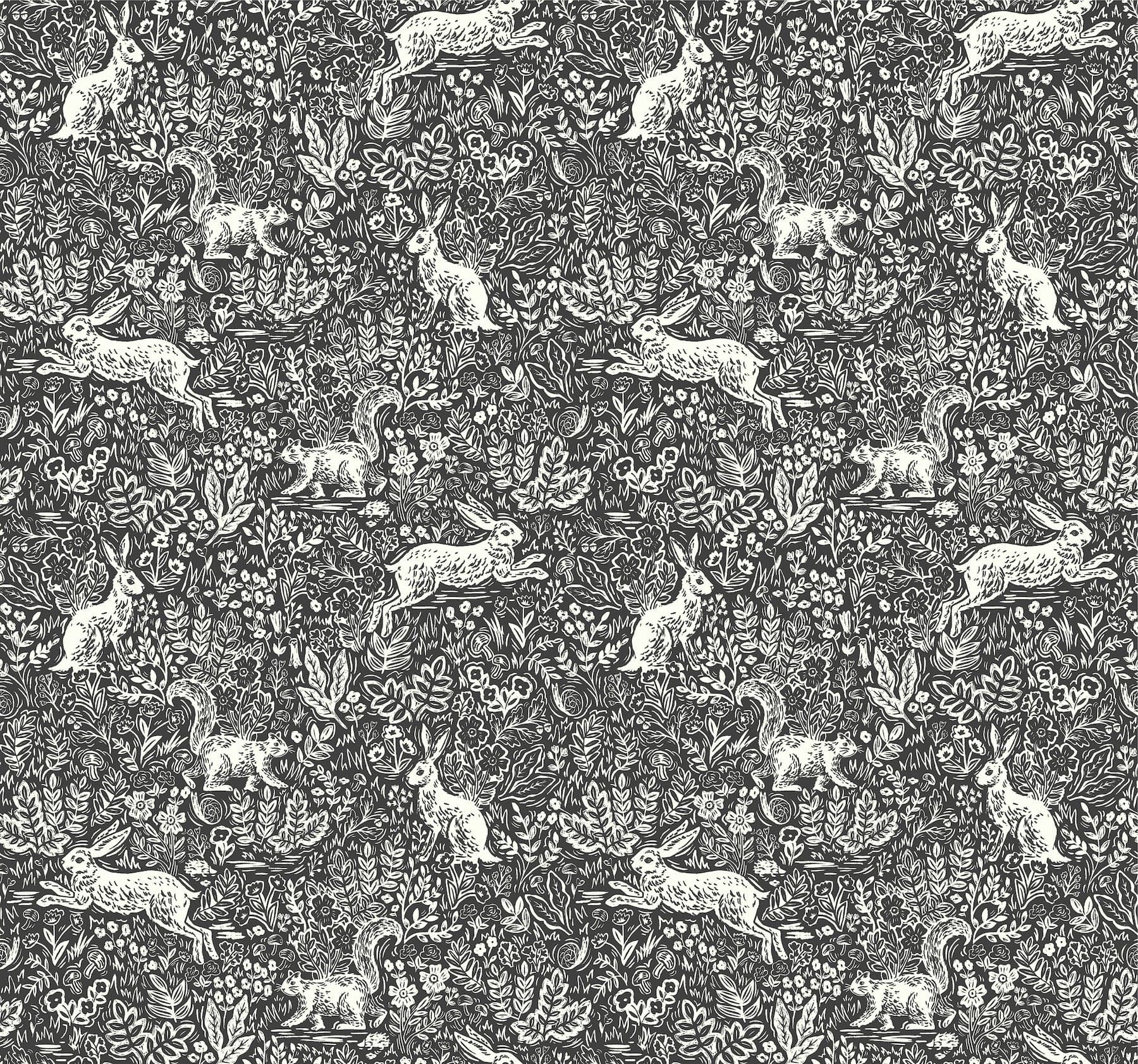 Rifle Paper Co. Fable Black & White Wallpaper