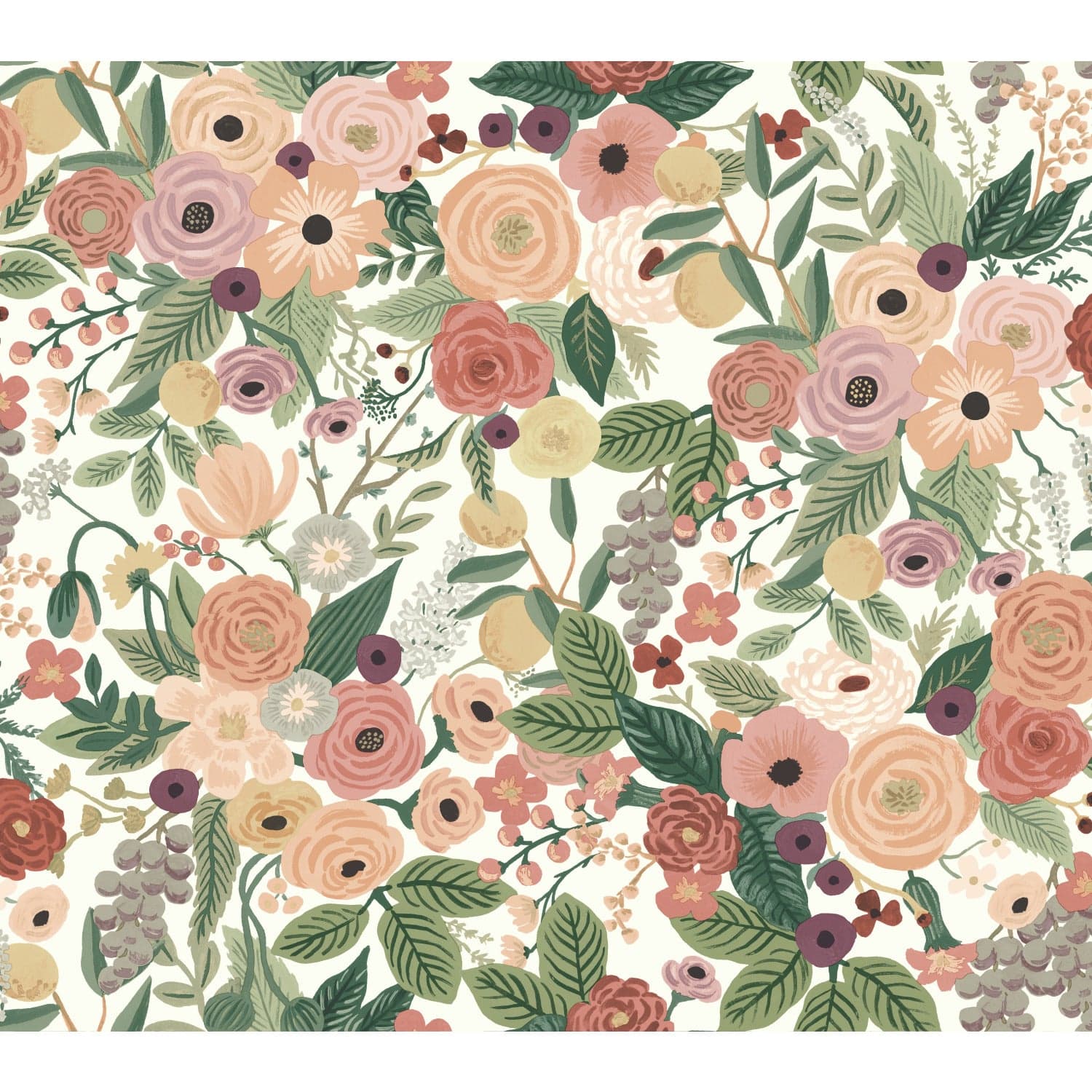 Rifle Paper Co. Garden Party Burgundy Multi Wallpaper