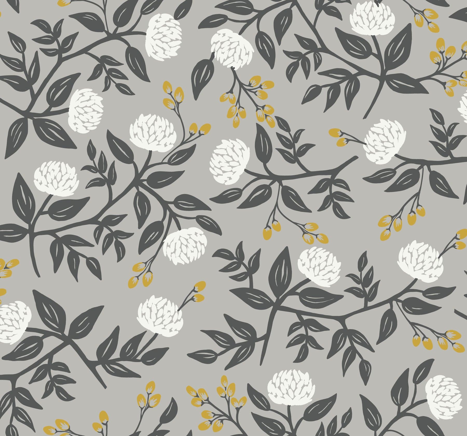 Rifle Paper Co. Peonies Grey Wallpaper