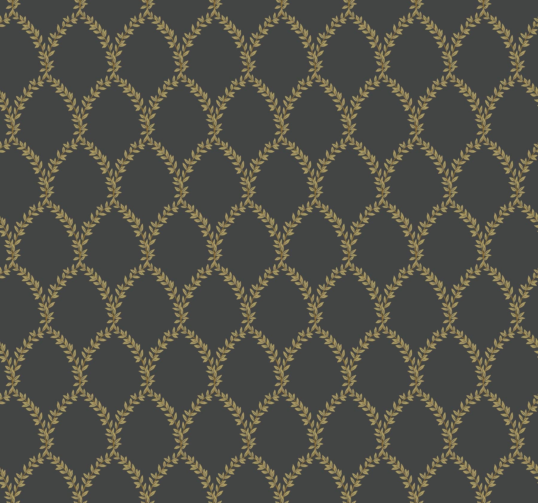 Rifle Paper Co. Laurel Gold & Black Wallpaper