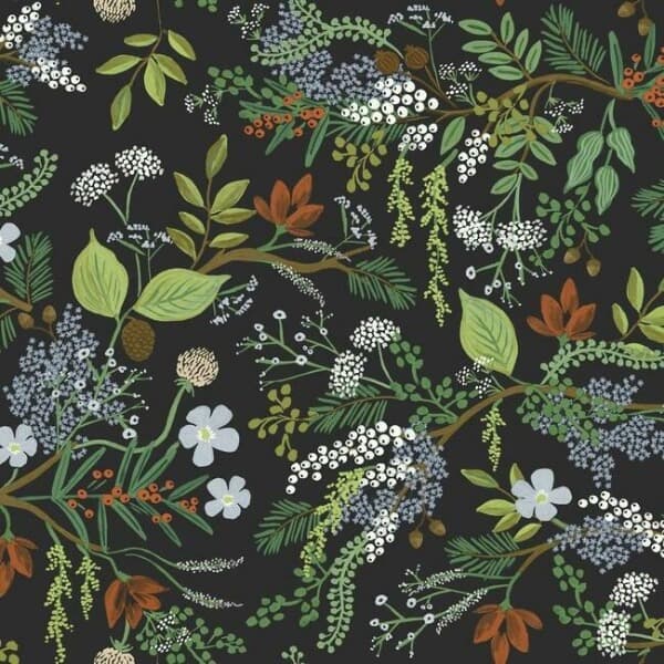 Juniper Forest Premium Peel + Stick Wallpaper- Black
