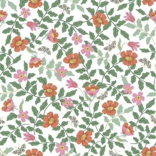 Primrose Premium Peel + Stick Wallpaper- Rose and Cream