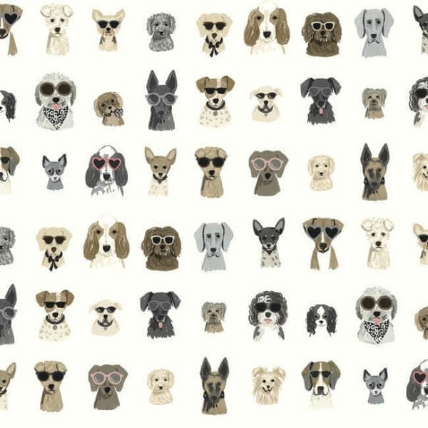 Dog Days Premium Peel + Stick Wallpaper- Grey