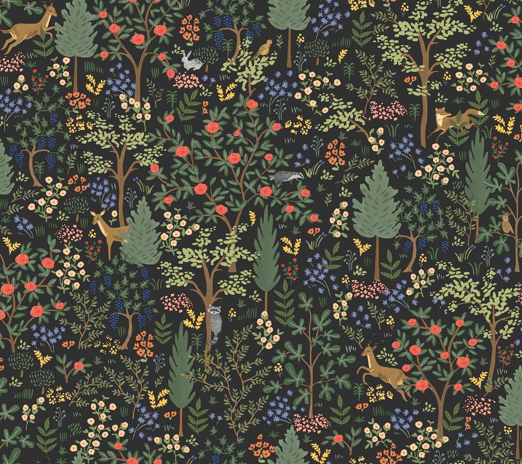 Woodland Peel + Stick Wallpaper- Black