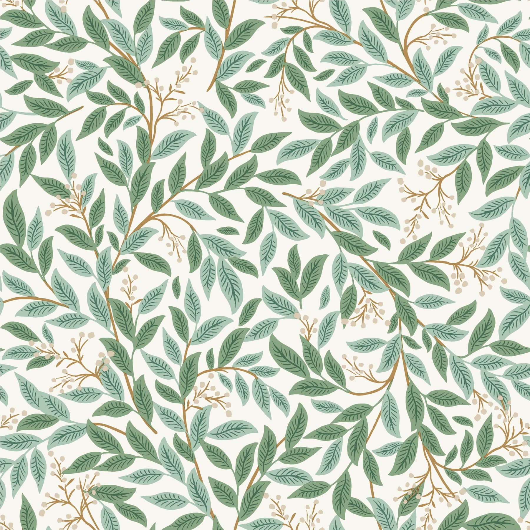 Willowberry Wallpaper- Emerald & White