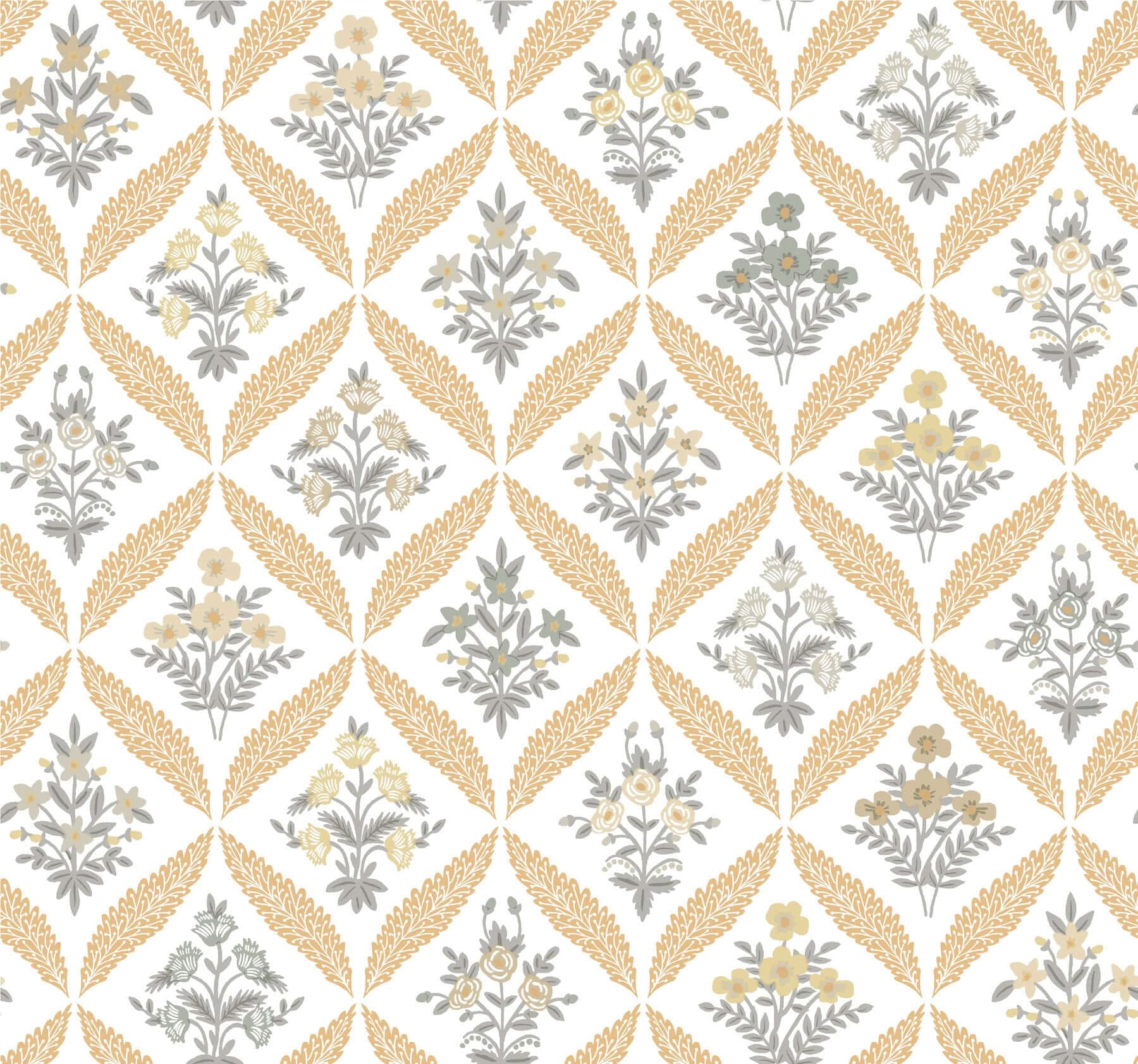 Estee Garden Wallpaper- Gold Multi