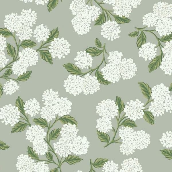 Hydrangea Wallpaper- Grey