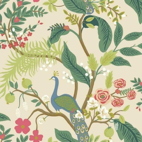 Peacock Wallpaper- Blush