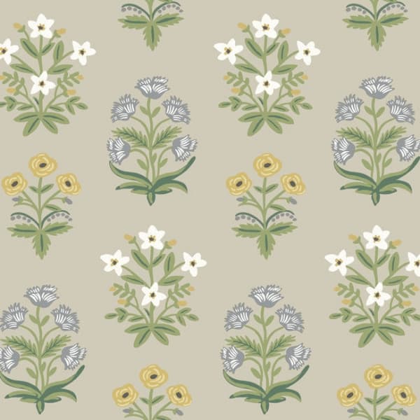 Mughal Rose Wallpaper- Linen