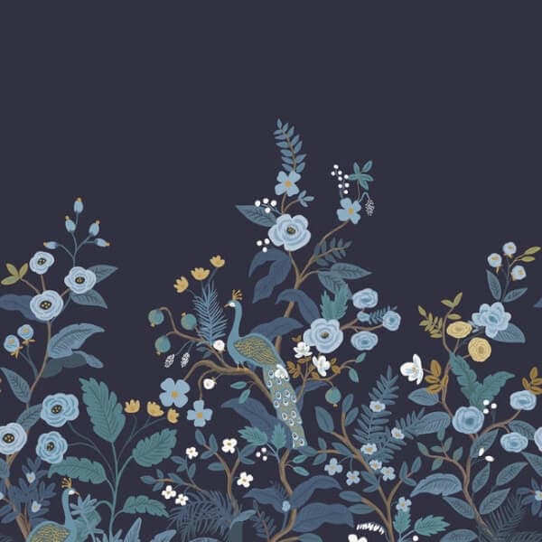 Peacock Mural- Navy