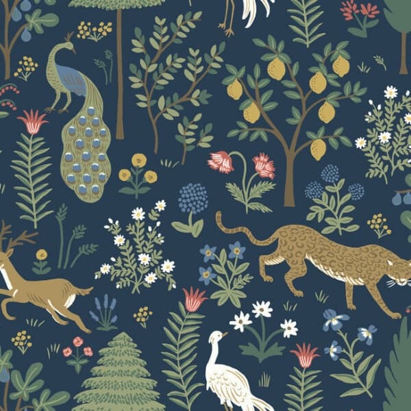Menagerie Wallpaper- Navy