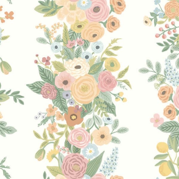 Garden Party Trellis Wallpaper- Pastel Multi