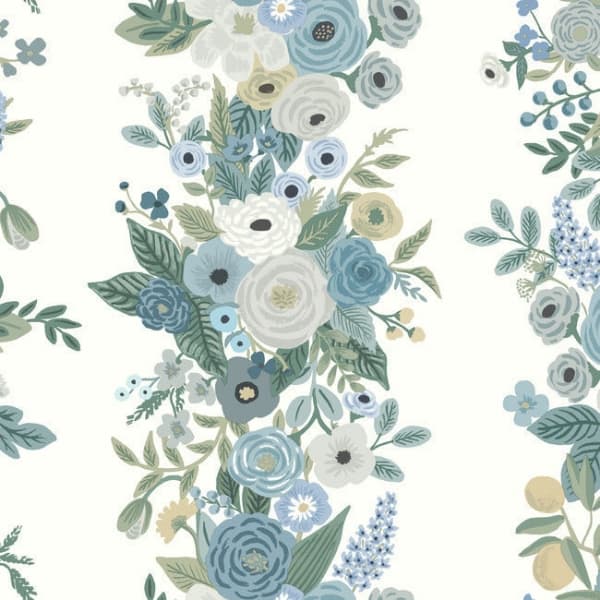 Garden Party Trellis Wallpaper- Indigo Multi