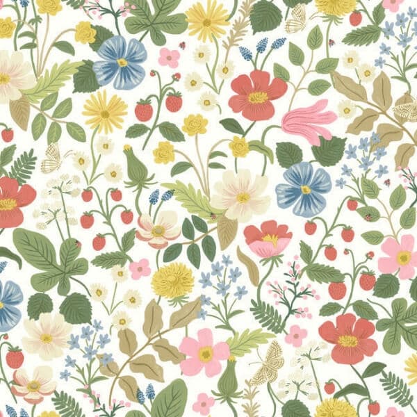 Strawberry Fields Wallpaper- White