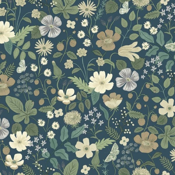 Strawberry Fields Wallpaper- Teal