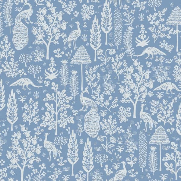 Menagerie Toile Wallpaper- Blue & White