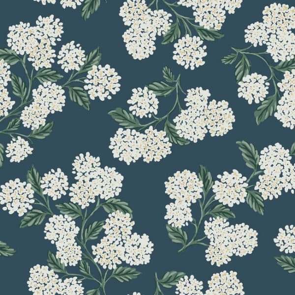 Hydrangea Wallpaper- Teal