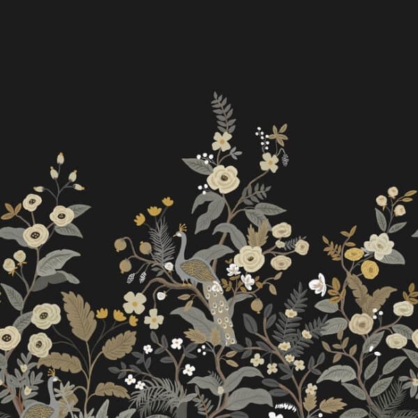 Peacock Mural- Black