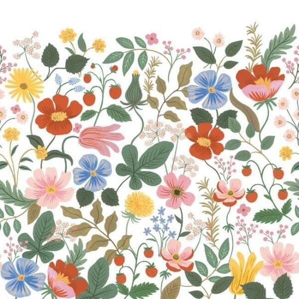 Strawberry Fields Premium Peel and Stick Wall Mural- Garden Multi
