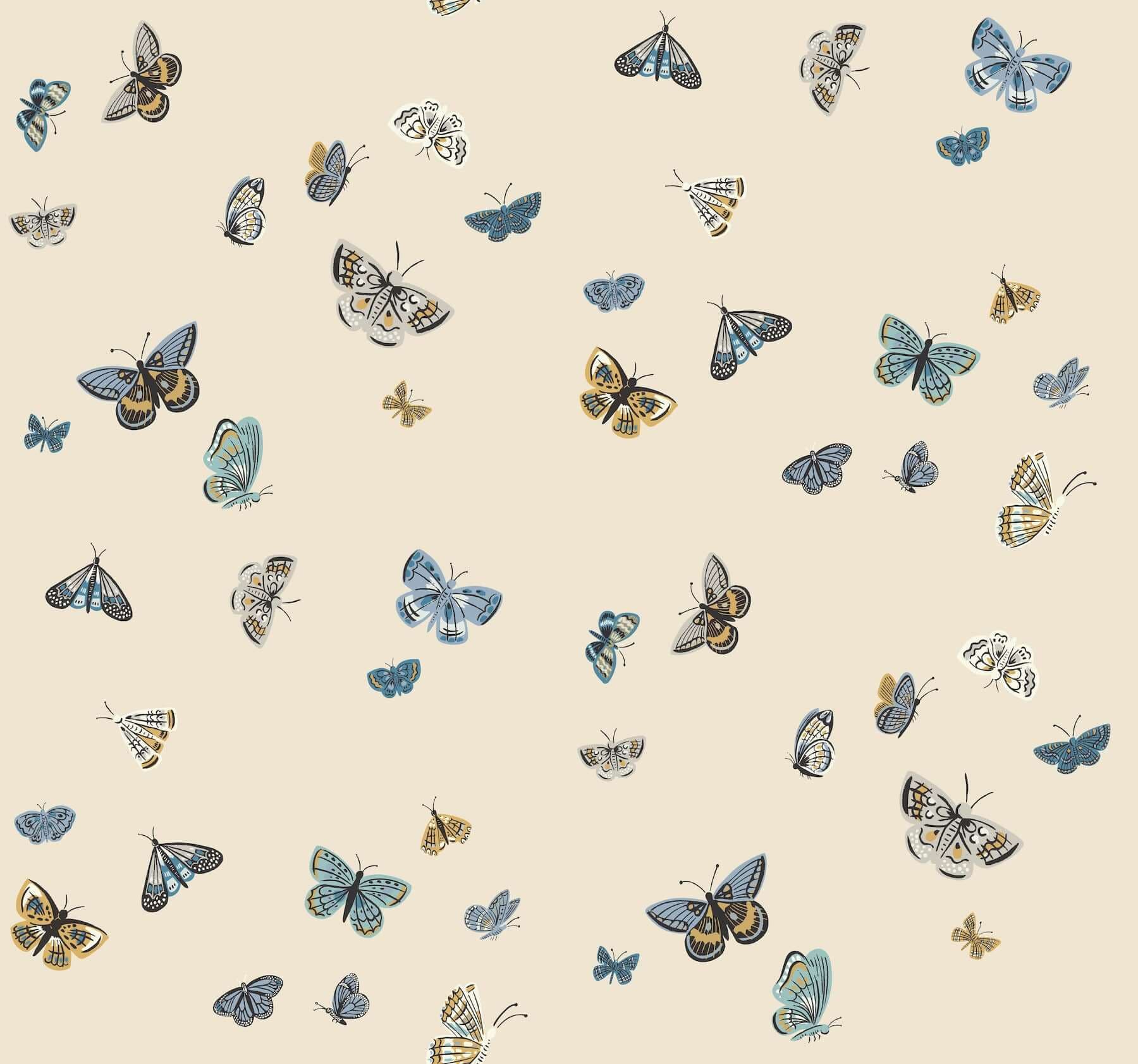 Butterfly House Wallpaper- Linen