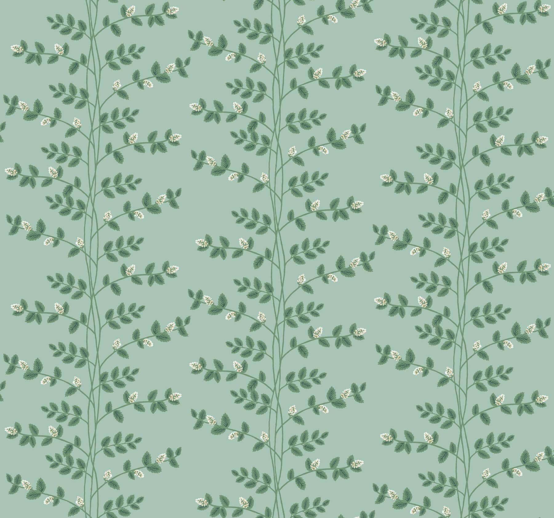 Climbing Vine Wallpaper- Soft Teal