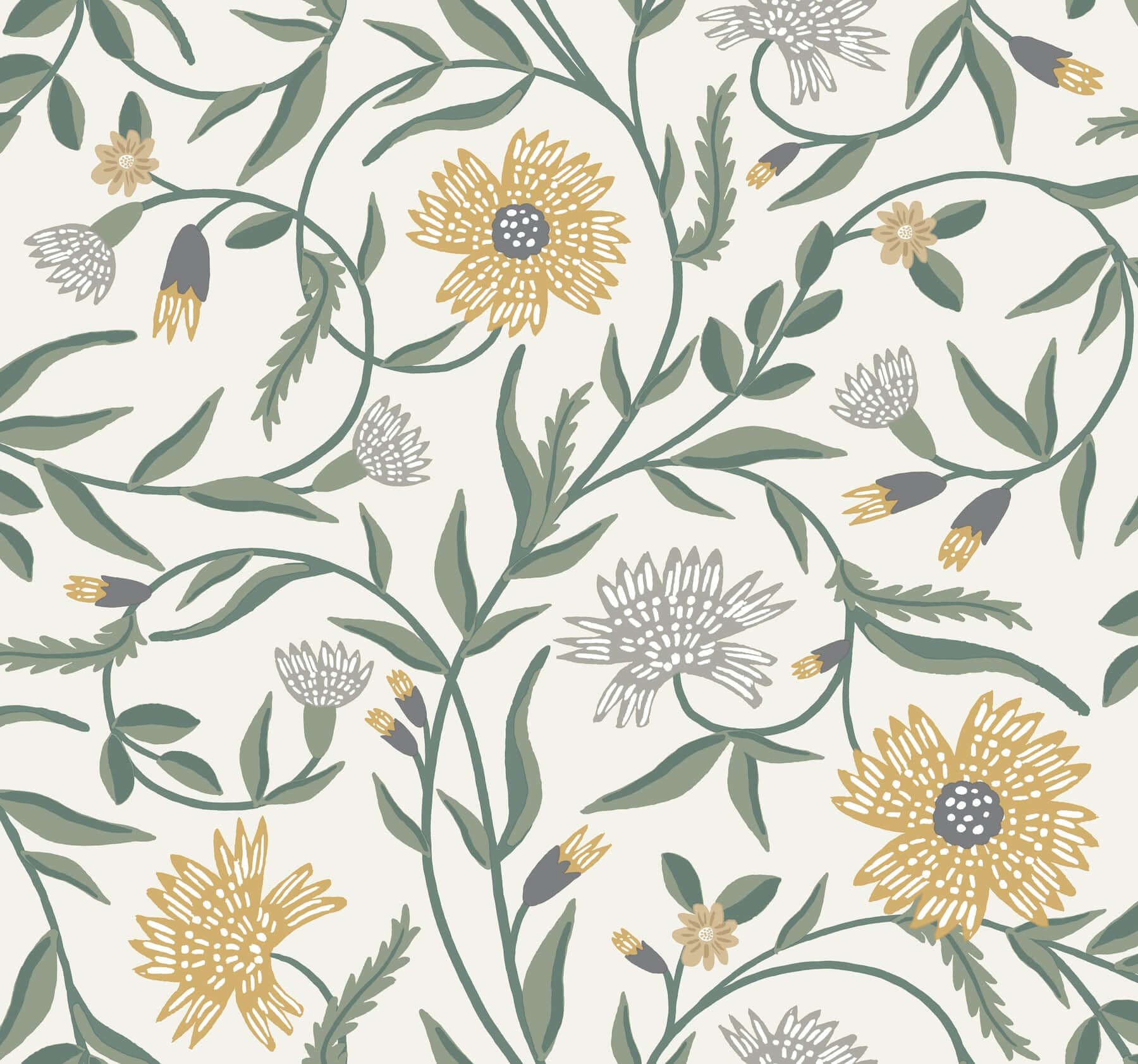 Aster Wallpaper- Linen & Gold